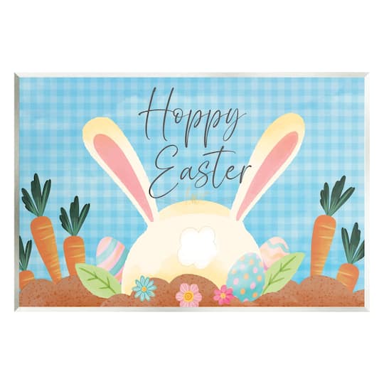 Stupell Industries Happy Easter Spring Carrot Garden Wall Plaque Art
